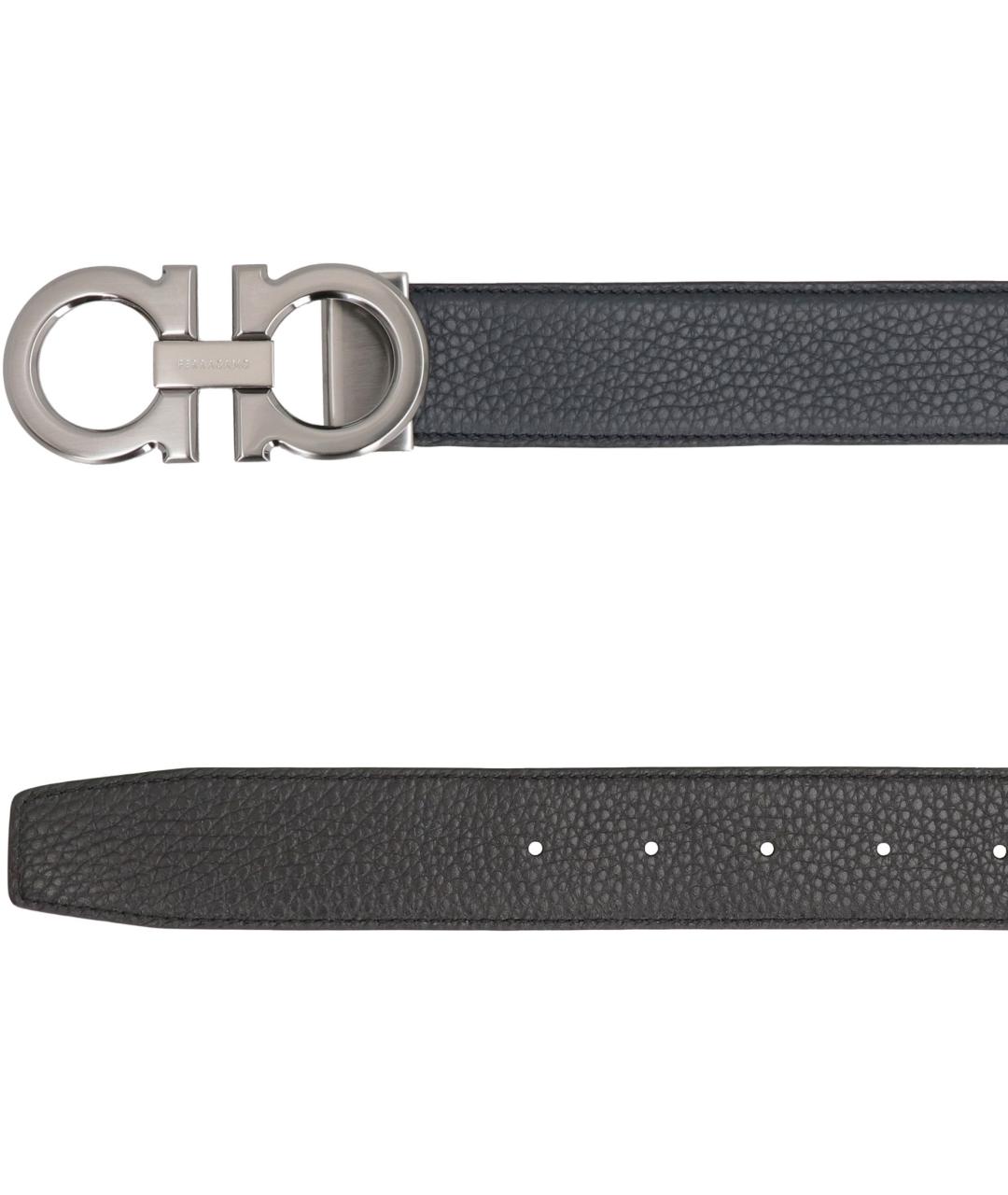 FERRAGAMO Черный кожаный ремень, фото 4