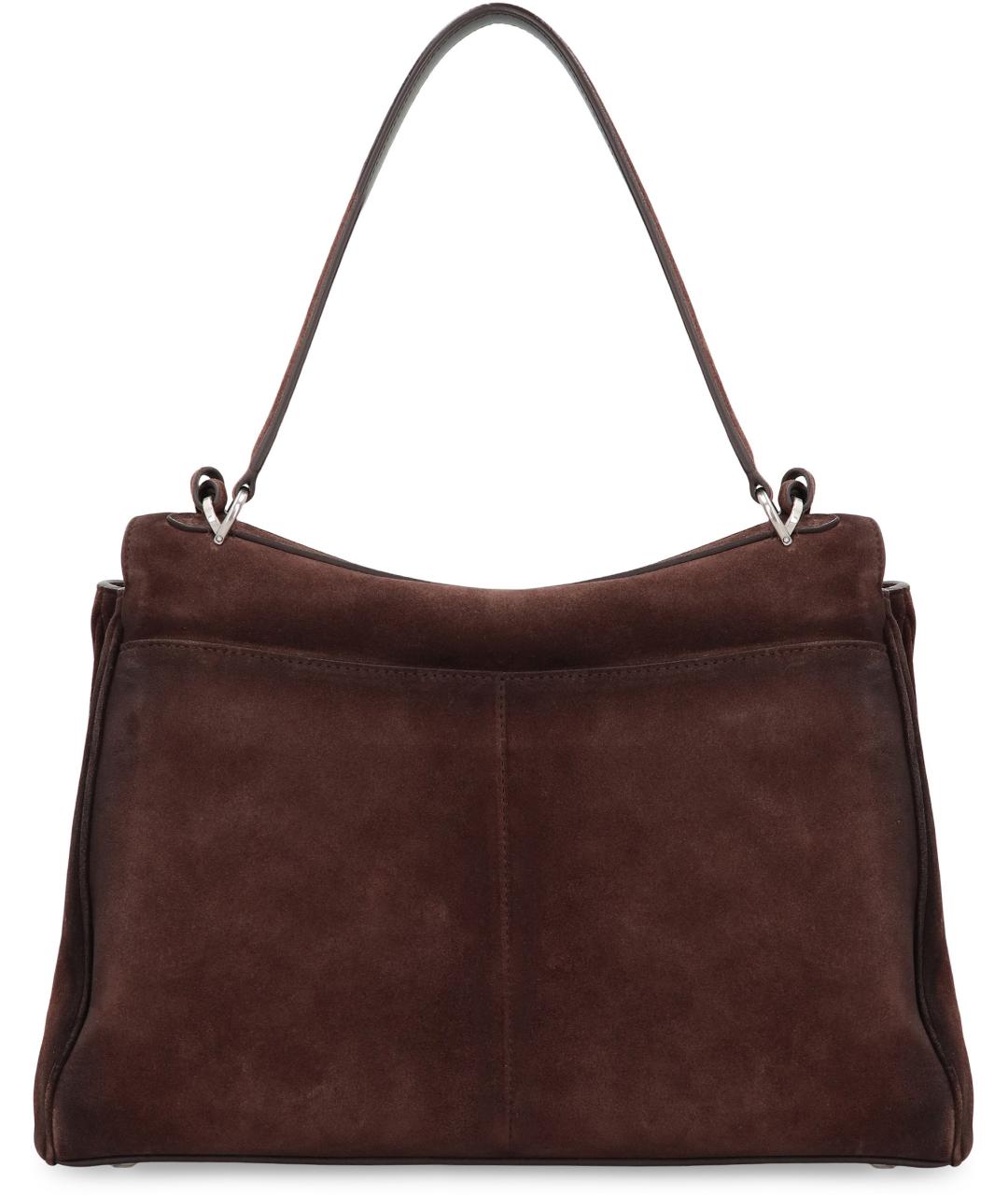 BALENCIAGA Коричневая замшевая сумка тоут, фото 4