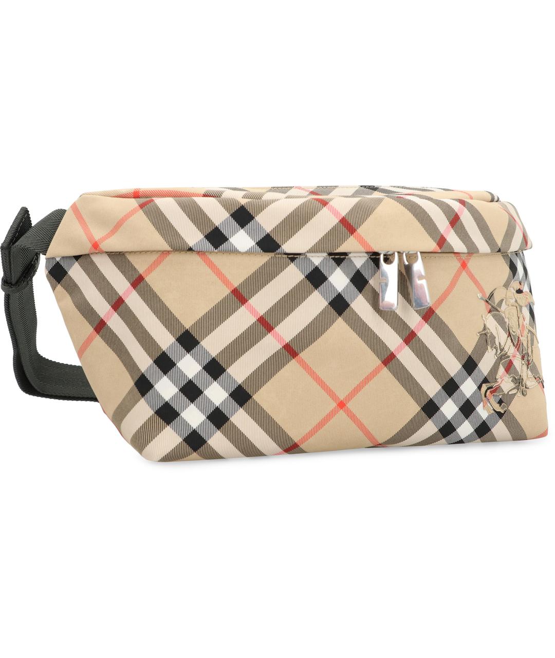 BURBERRY Бежевая синтетическая поясная сумка, фото 3