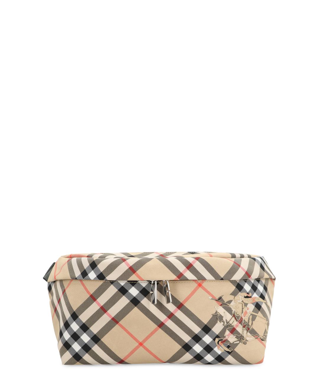 BURBERRY Бежевая синтетическая поясная сумка, фото 1