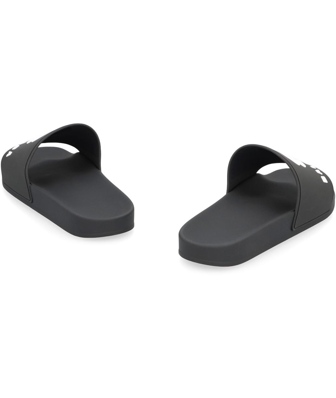 BALENCIAGA Черные резиновые шлепанцы, фото 4