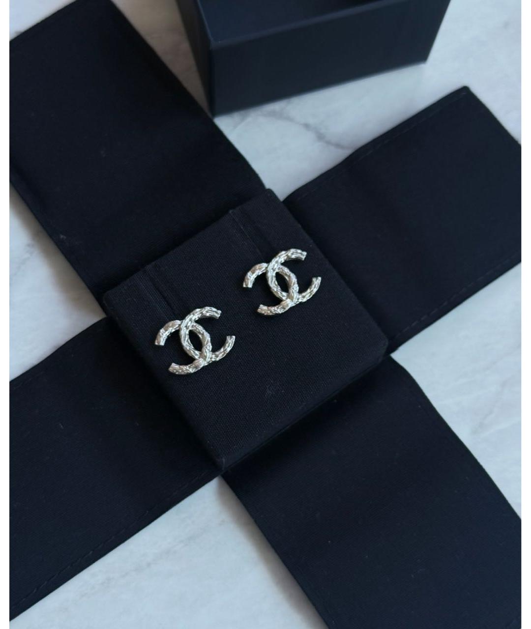 CHANEL Серебряные металлические серьги, фото 5