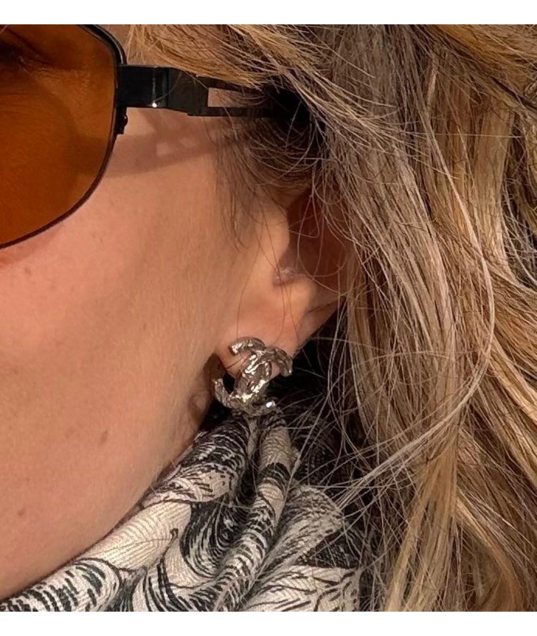 CHANEL Серебряные металлические серьги, фото 4
