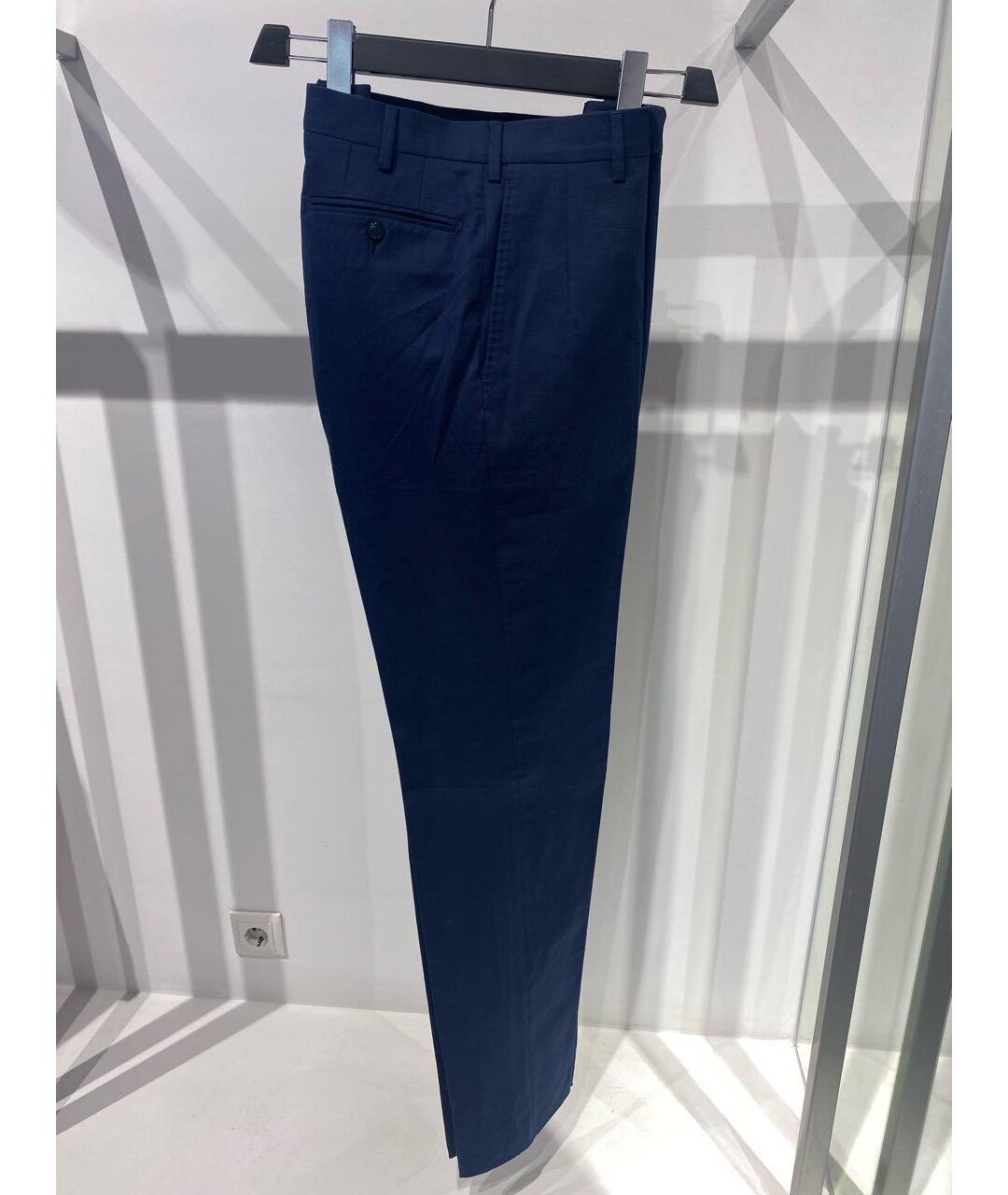 LARUSMIANI Синие льняные классические брюки, фото 4