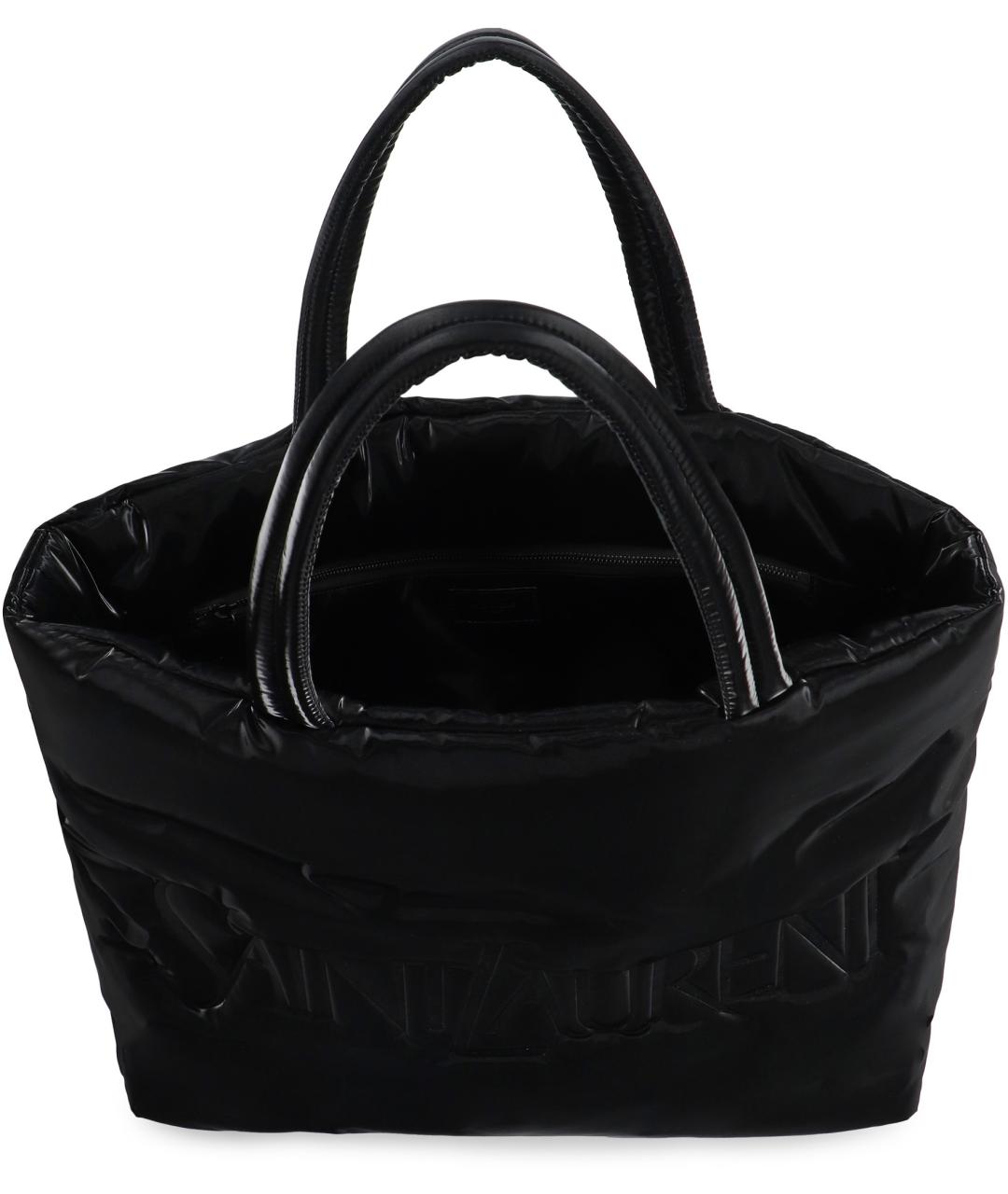 SAINT LAURENT Черная синтетическая сумка тоут, фото 5