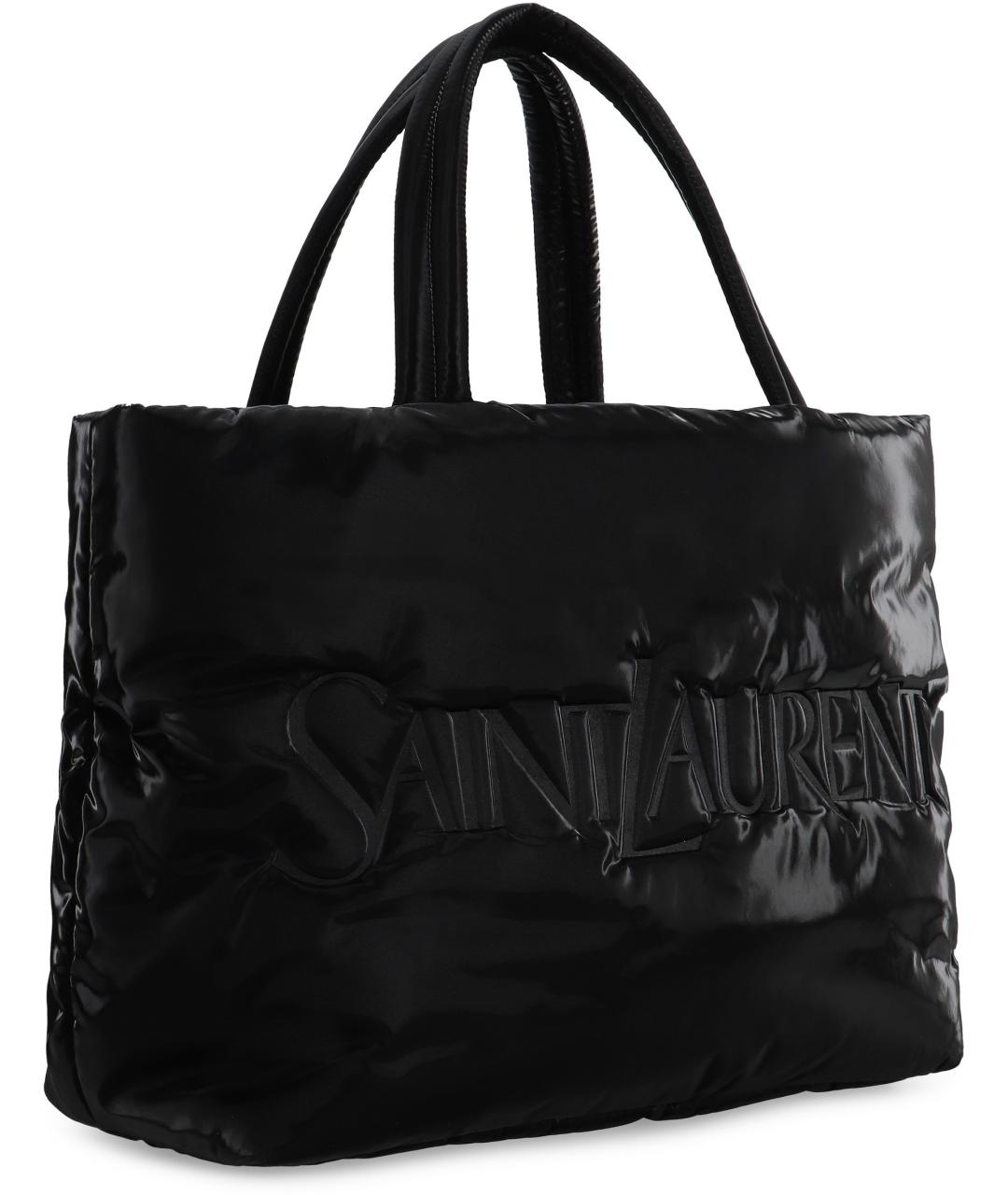 SAINT LAURENT Черная синтетическая сумка тоут, фото 3