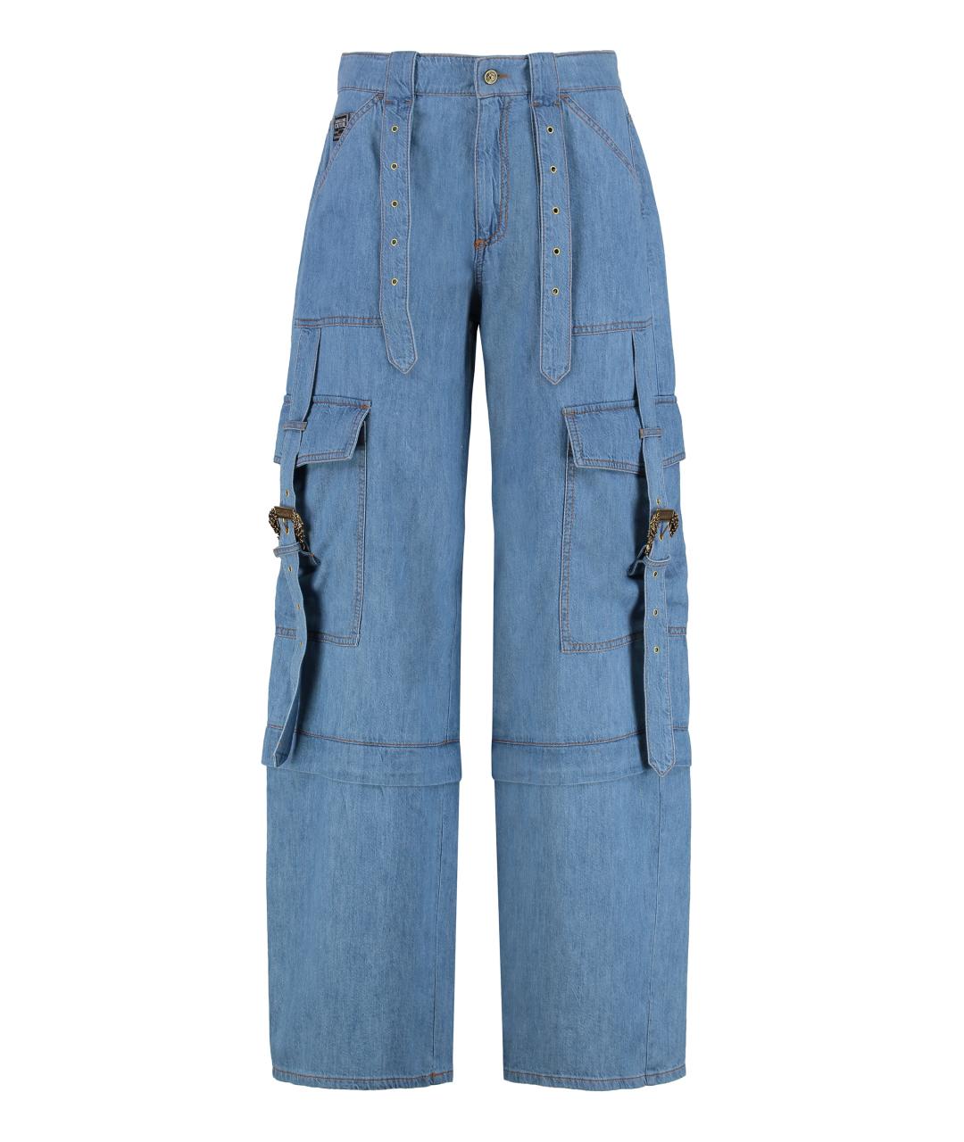 VERSACE JEANS COUTURE Синие хлопковые брюки широкие, фото 1