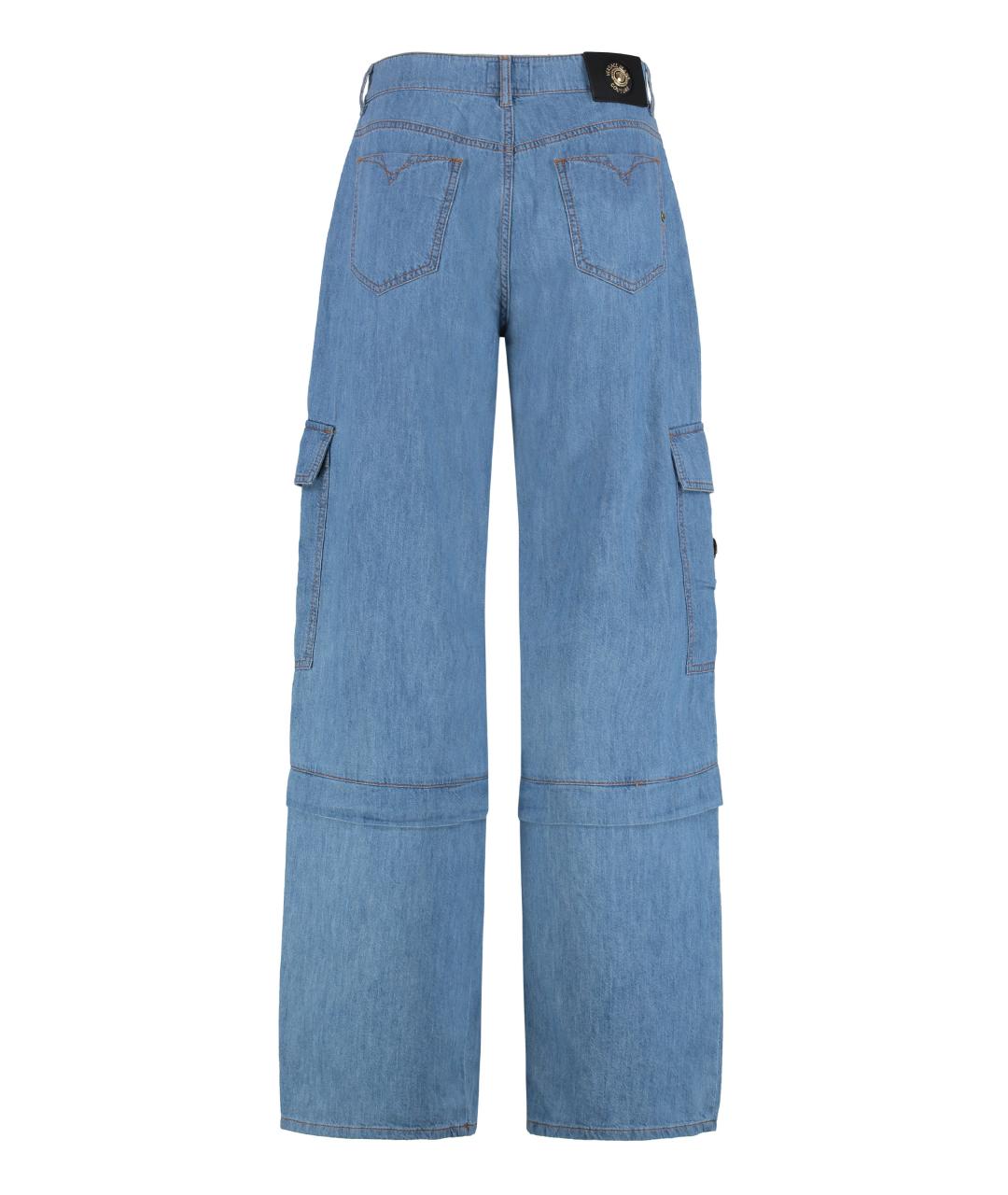 VERSACE JEANS COUTURE Синие хлопковые брюки широкие, фото 2