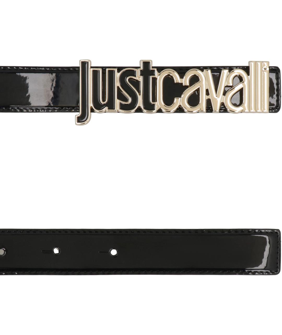 JUST CAVALLI Черный кожаный ремень, фото 3