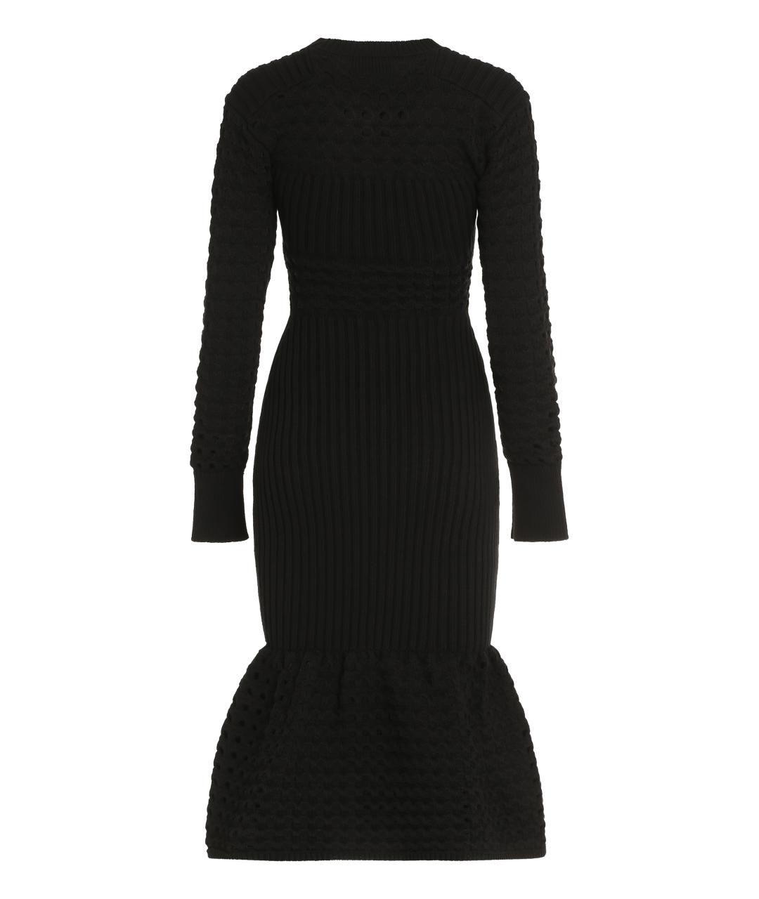 ALEXANDER MCQUEEN Черное хлопковое повседневное платье, фото 2