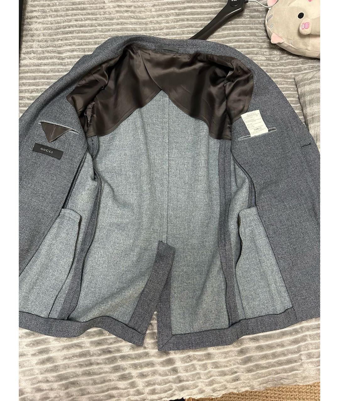 GUCCI Серый шерстяной пиджак, фото 4