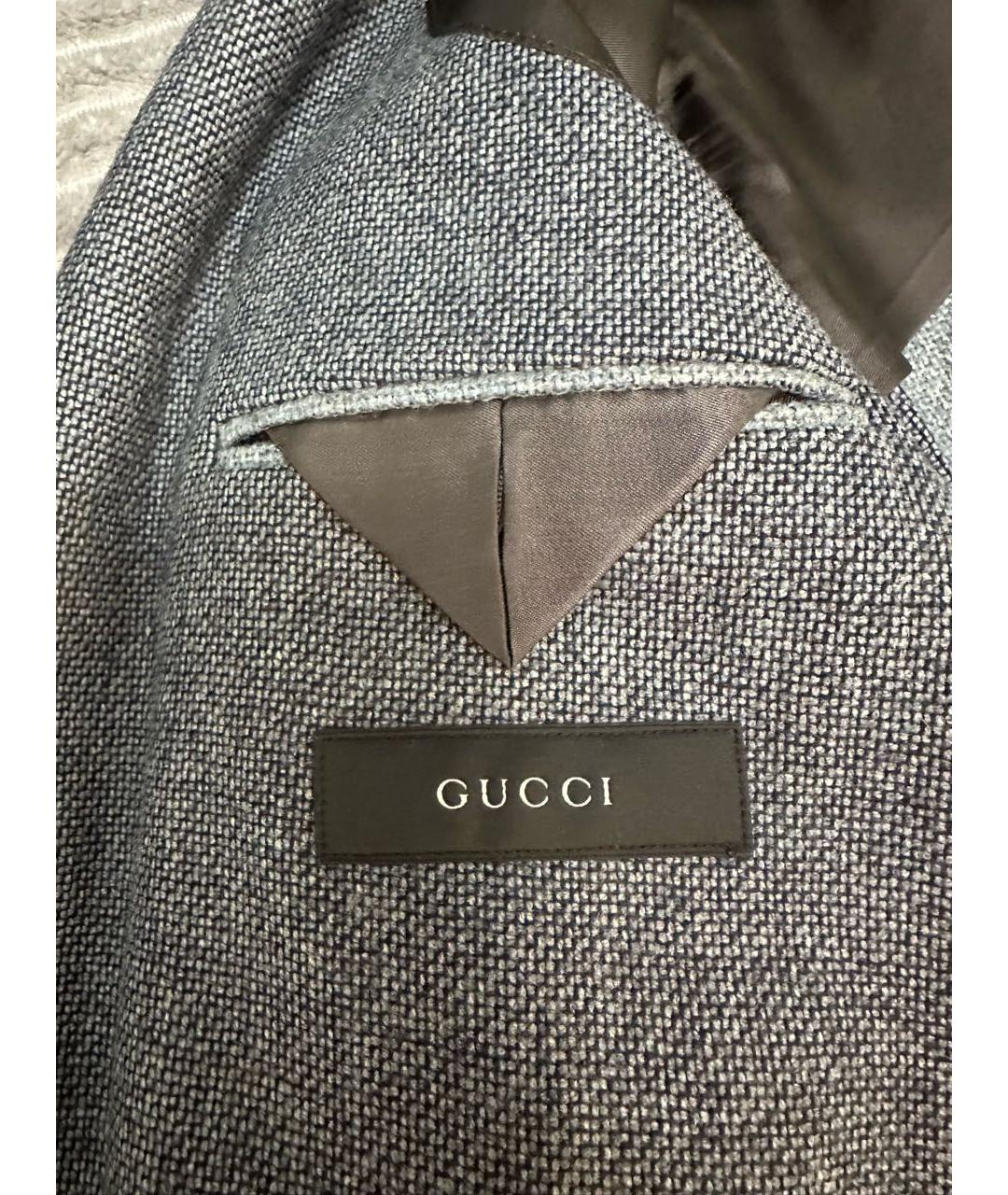 GUCCI Серый шерстяной пиджак, фото 5