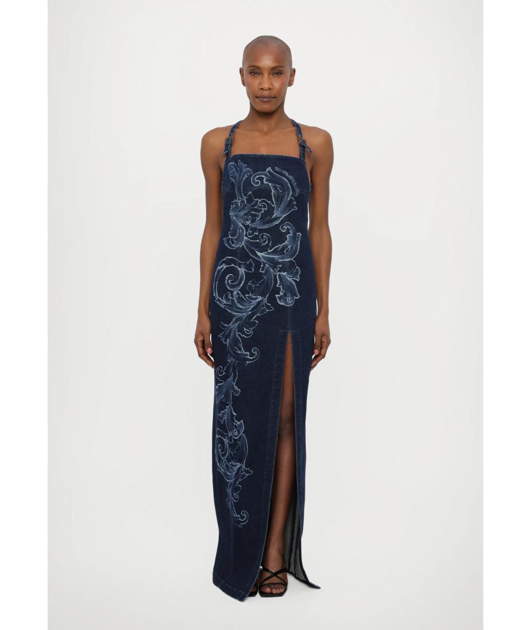 VERSACE JEANS COUTURE Синее хлопковое повседневное платье, фото 3