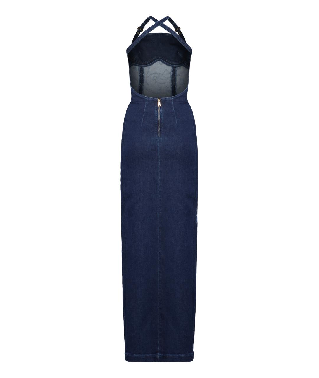 VERSACE JEANS COUTURE Синее хлопковое повседневное платье, фото 2