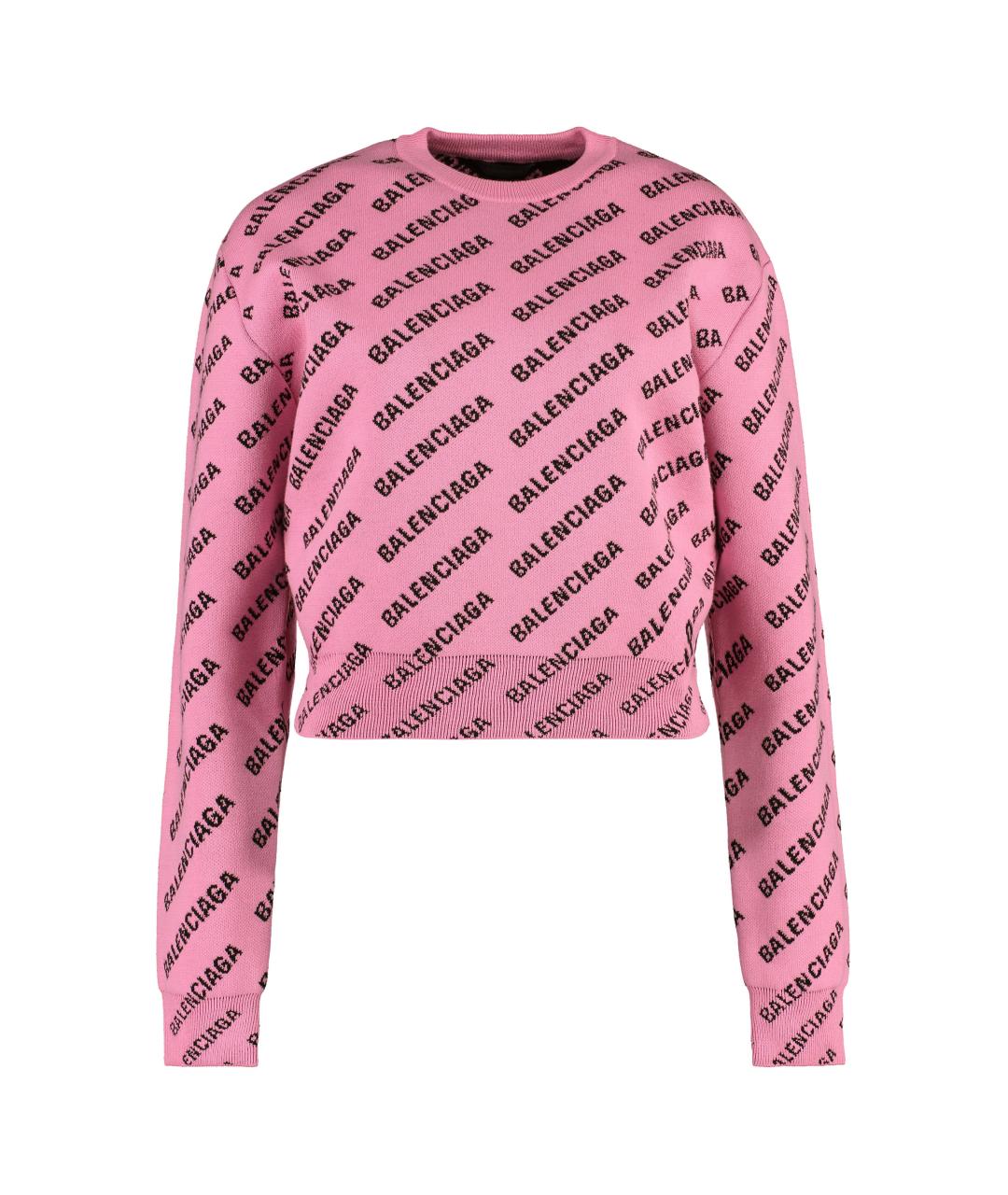 BALENCIAGA Розовый хлопковый джемпер / свитер, фото 1
