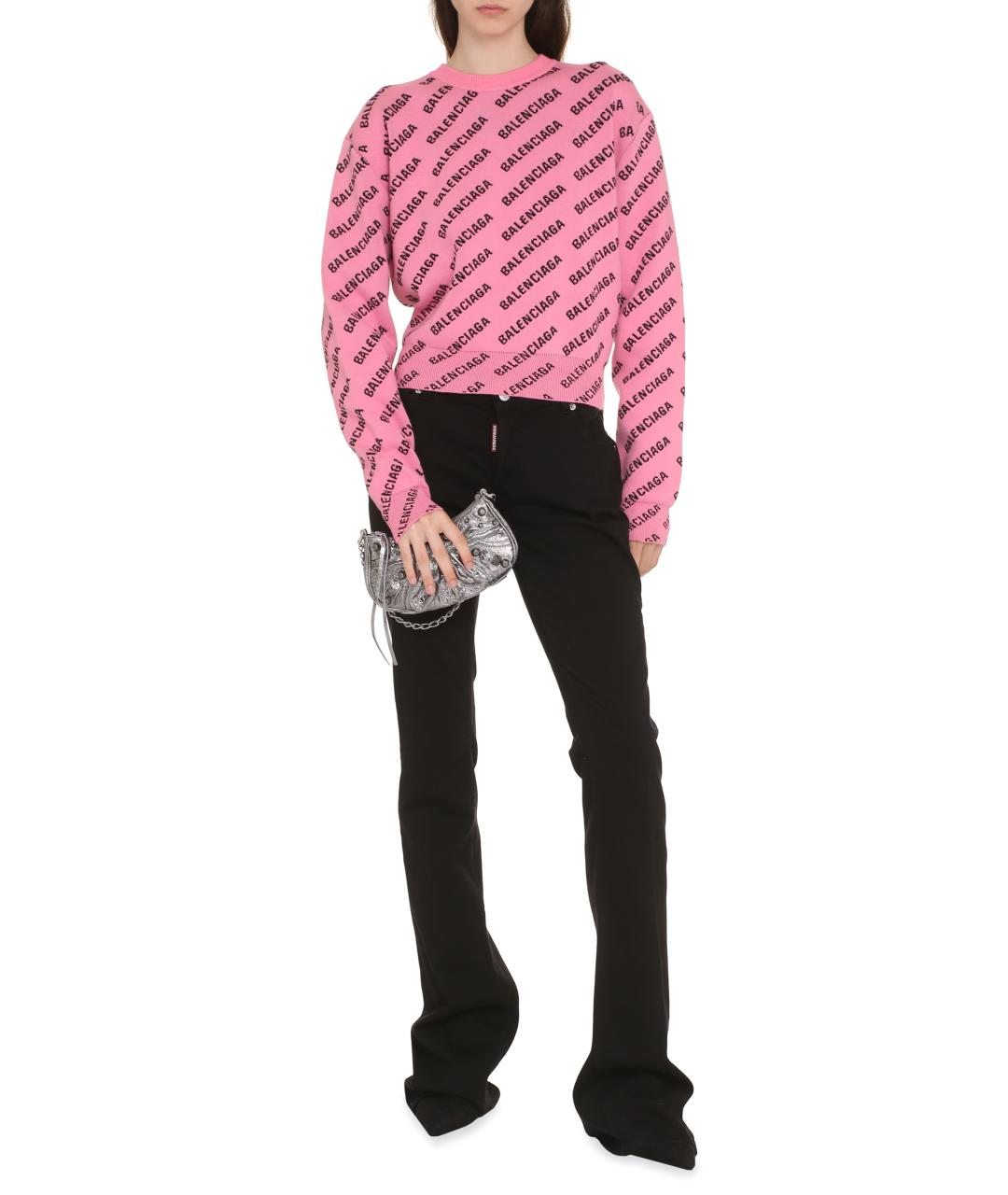 BALENCIAGA Розовый хлопковый джемпер / свитер, фото 3