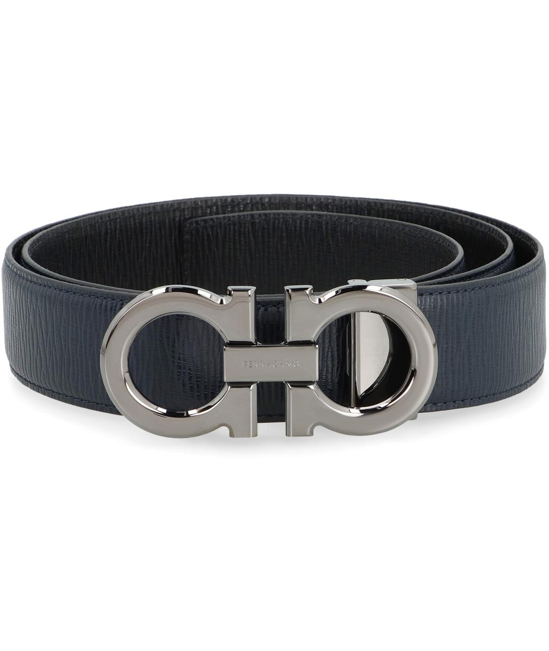 FERRAGAMO Синий кожаный ремень, фото 3