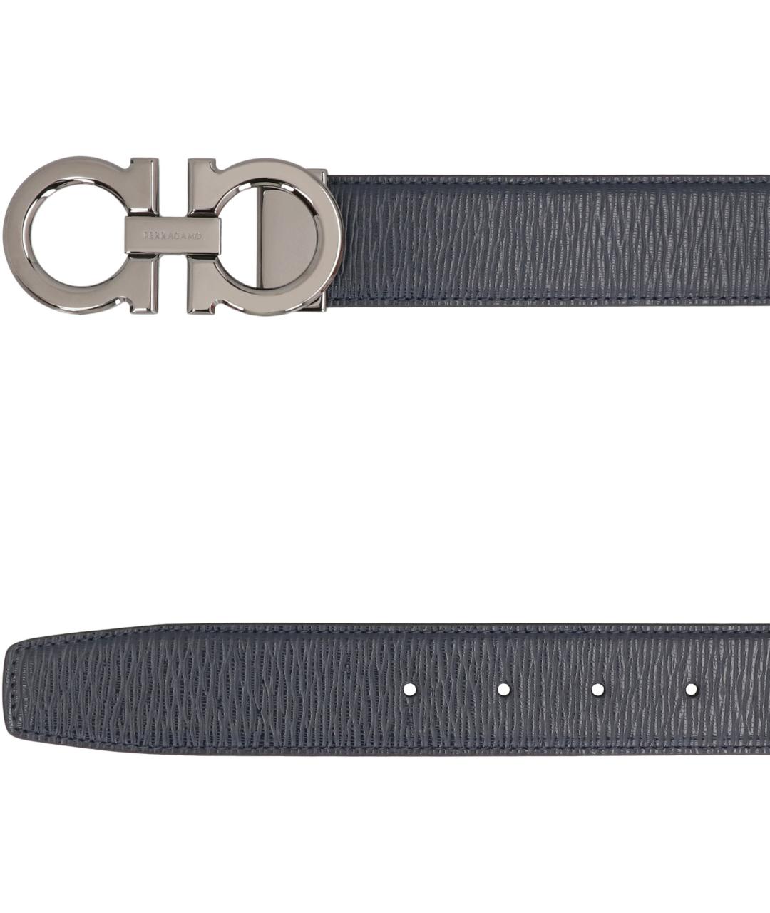 FERRAGAMO Синий кожаный ремень, фото 2