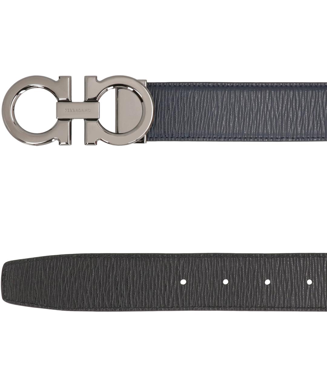 FERRAGAMO Синий кожаный ремень, фото 4