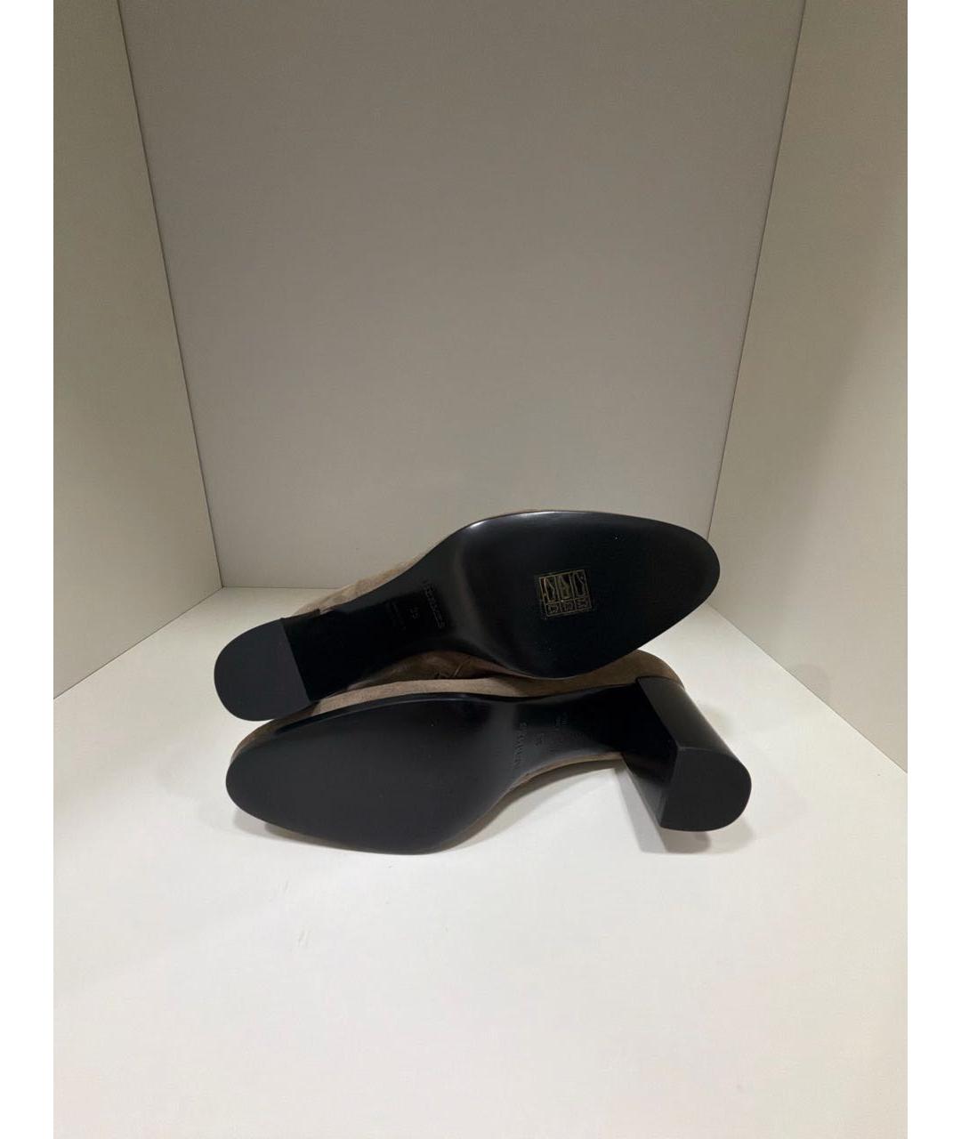 HERMES Бежевые замшевые ботильоны, фото 5