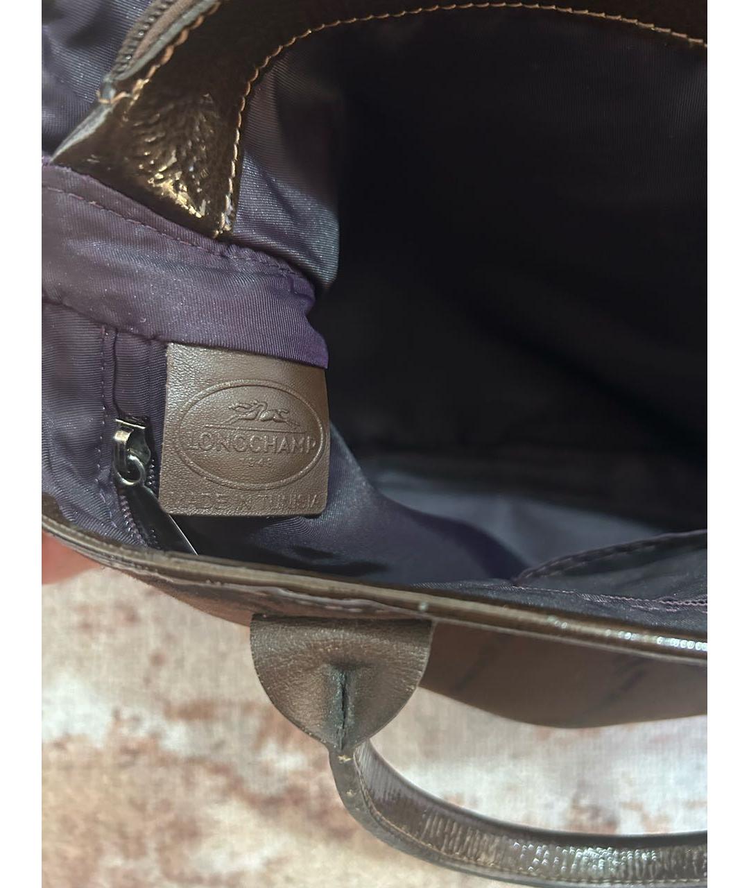 LONGCHAMP Коричневая кожаная сумка тоут, фото 6