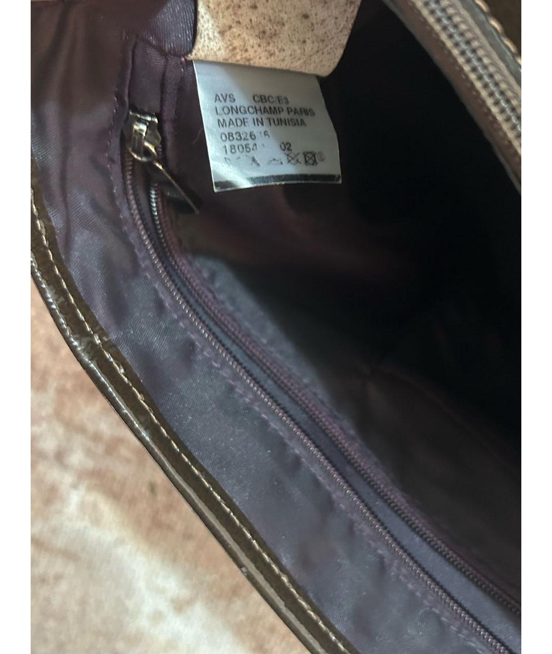 LONGCHAMP Коричневая кожаная сумка тоут, фото 5