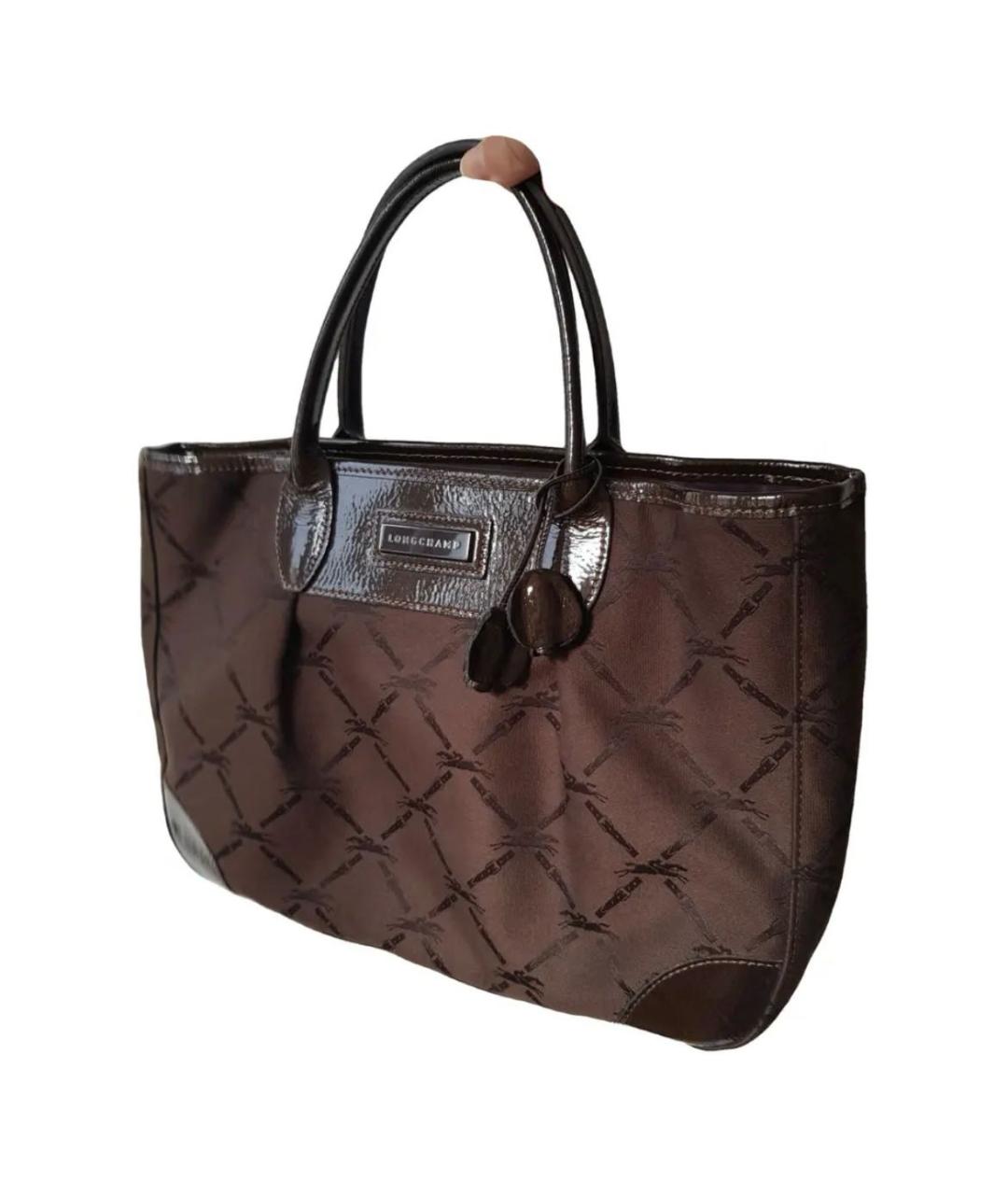 LONGCHAMP Коричневая кожаная сумка тоут, фото 8