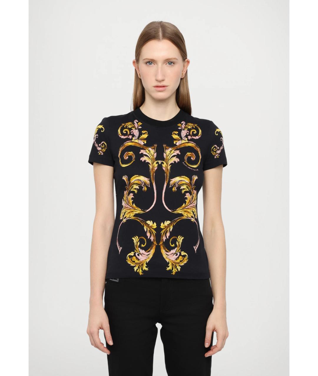 VERSACE JEANS COUTURE Черная хлопковая футболка, фото 3