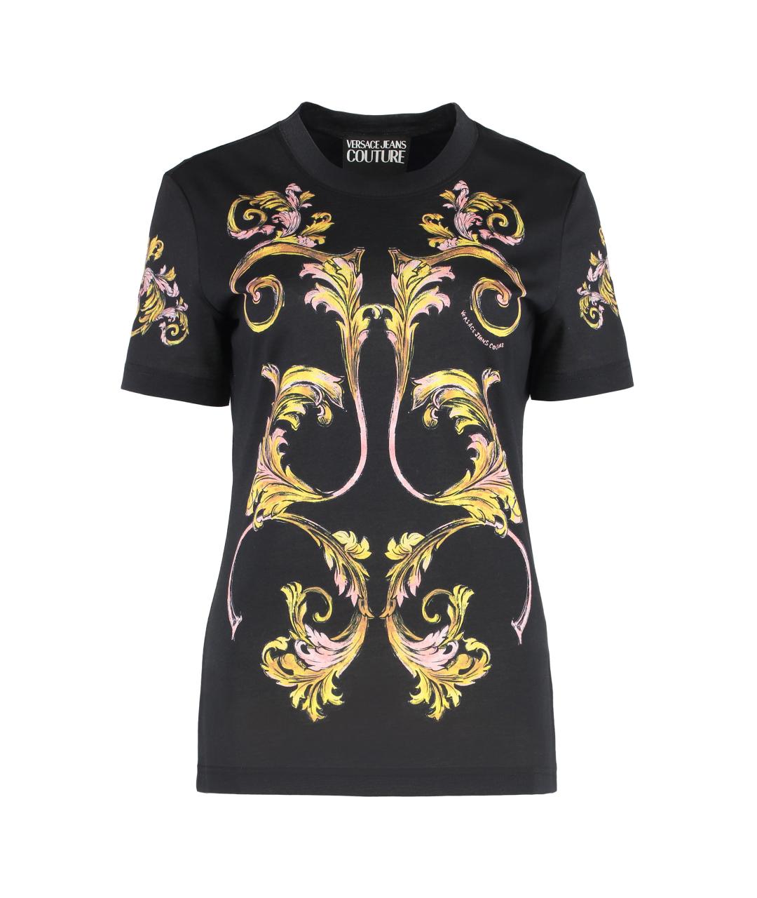 VERSACE JEANS COUTURE Черная хлопковая футболка, фото 1