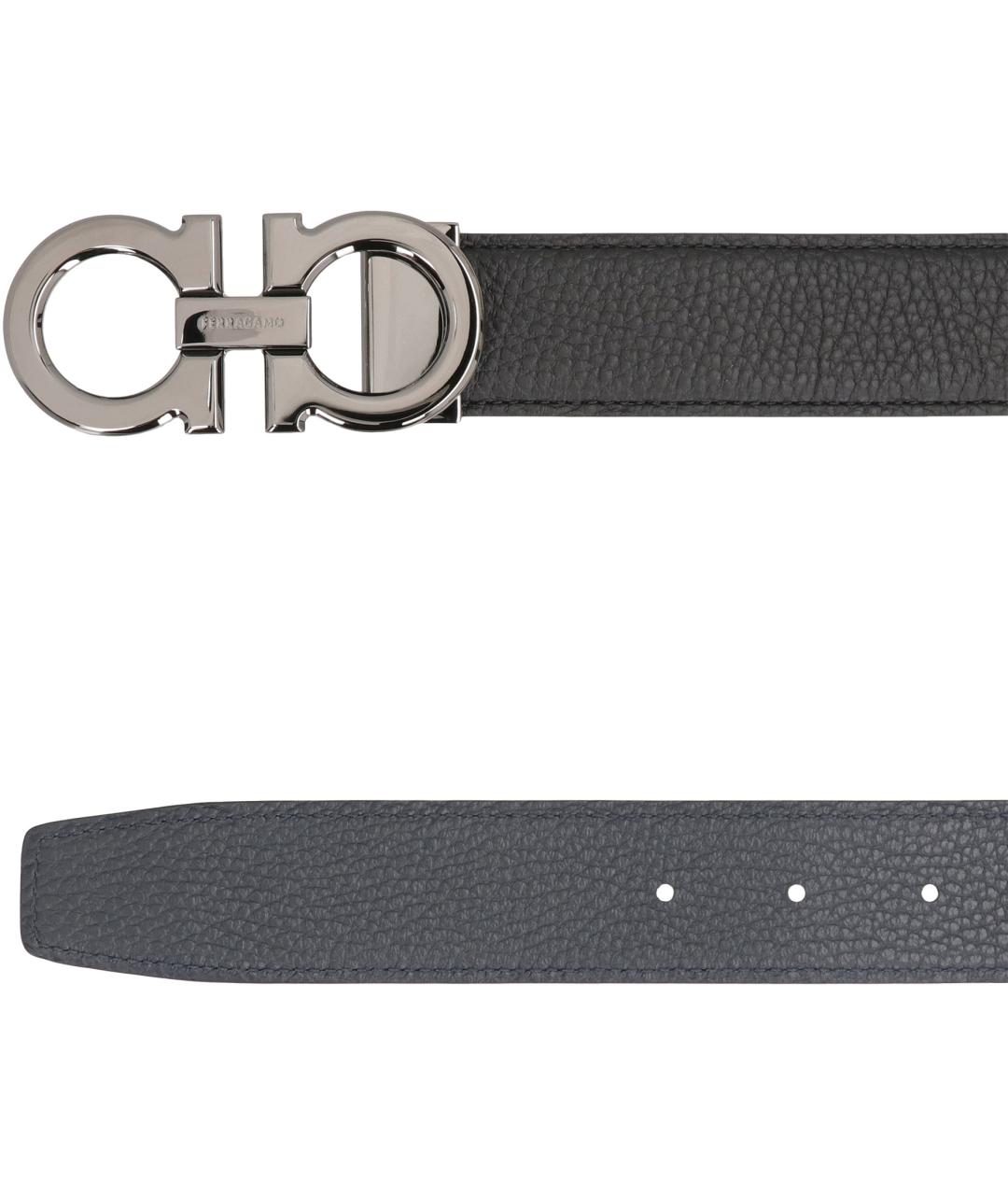 FERRAGAMO Черный кожаный ремень, фото 4