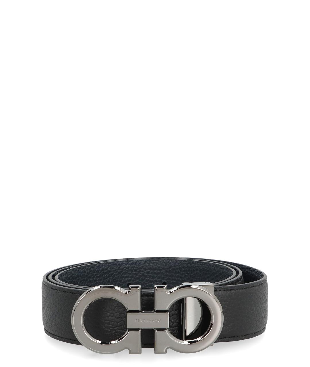 FERRAGAMO Черный кожаный ремень, фото 1