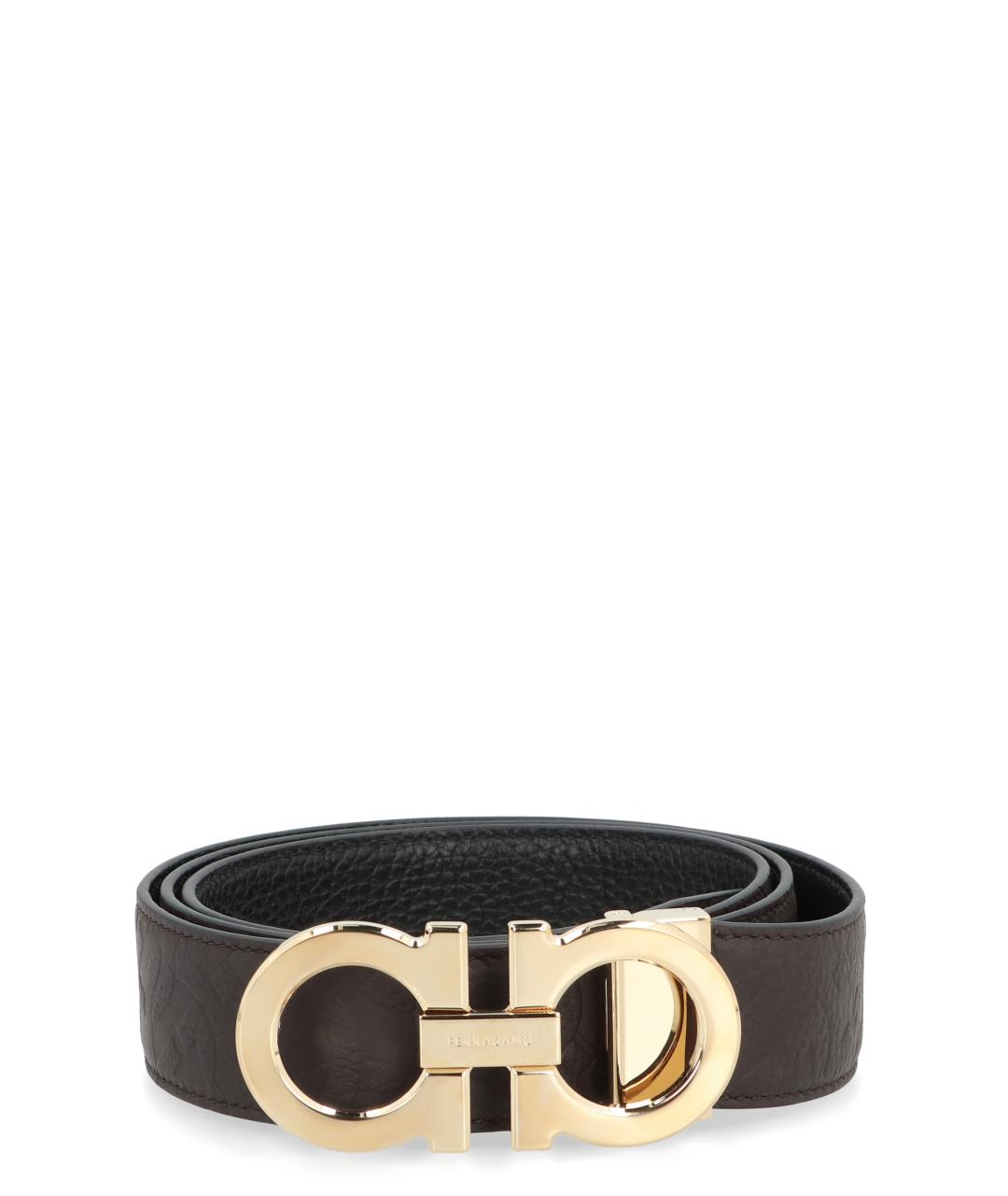 FERRAGAMO Коричневый кожаный ремень, фото 1