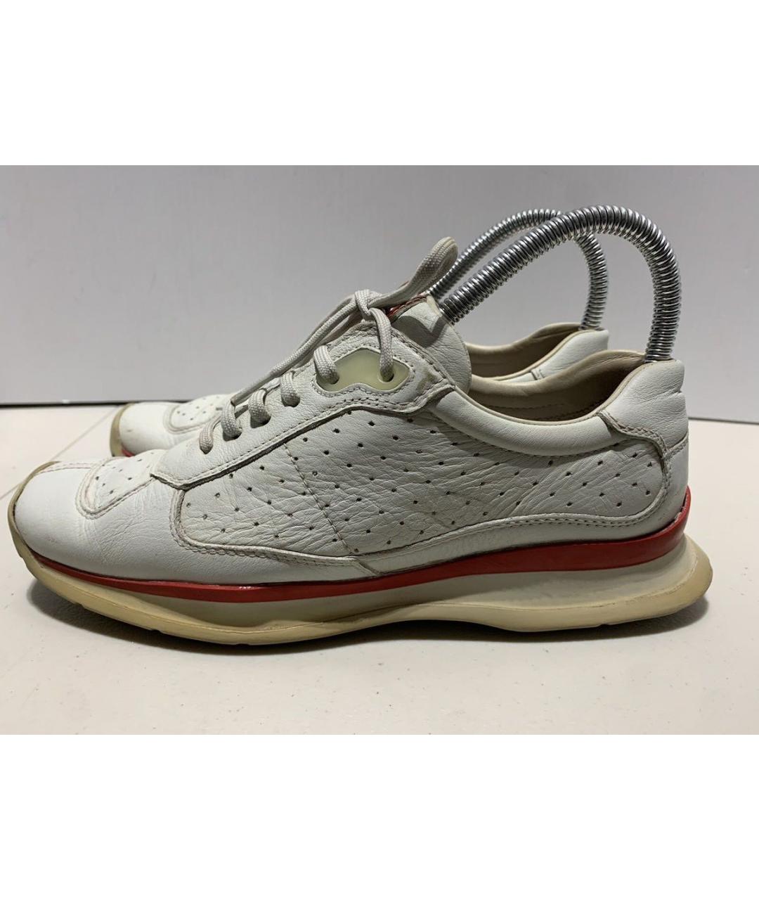 PRADA Белые кожаные кроссовки, фото 9