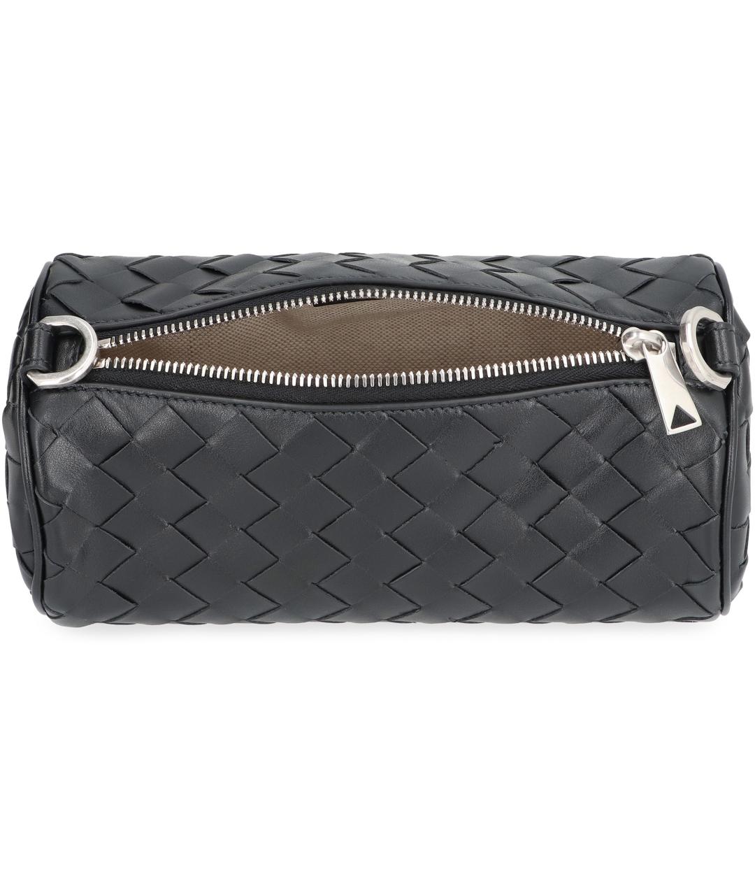 BOTTEGA VENETA Черная кожаная сумка на плечо, фото 6