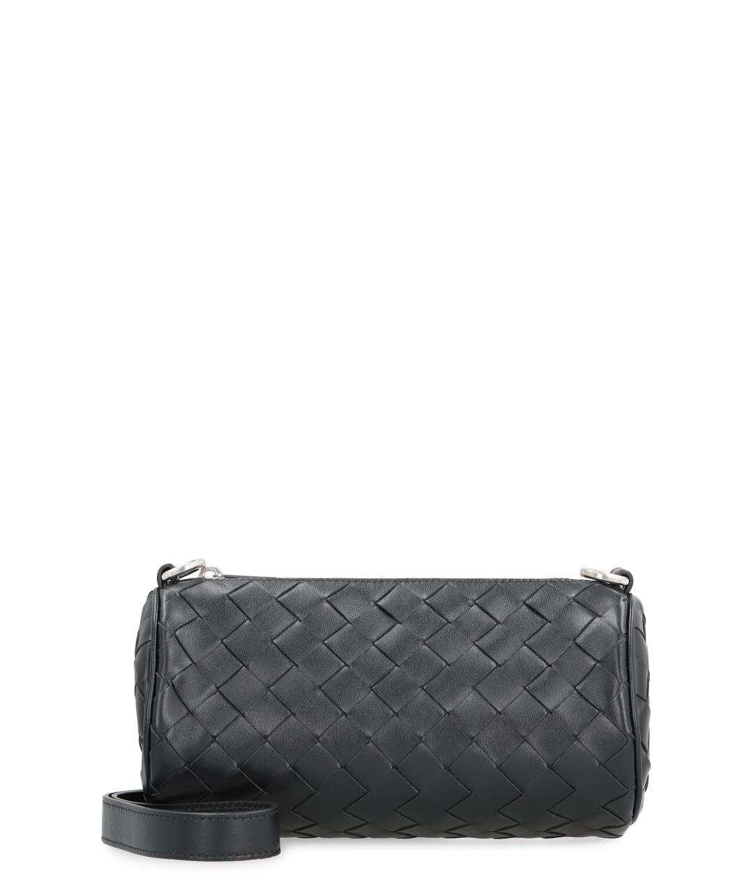 BOTTEGA VENETA Черная кожаная сумка на плечо, фото 1