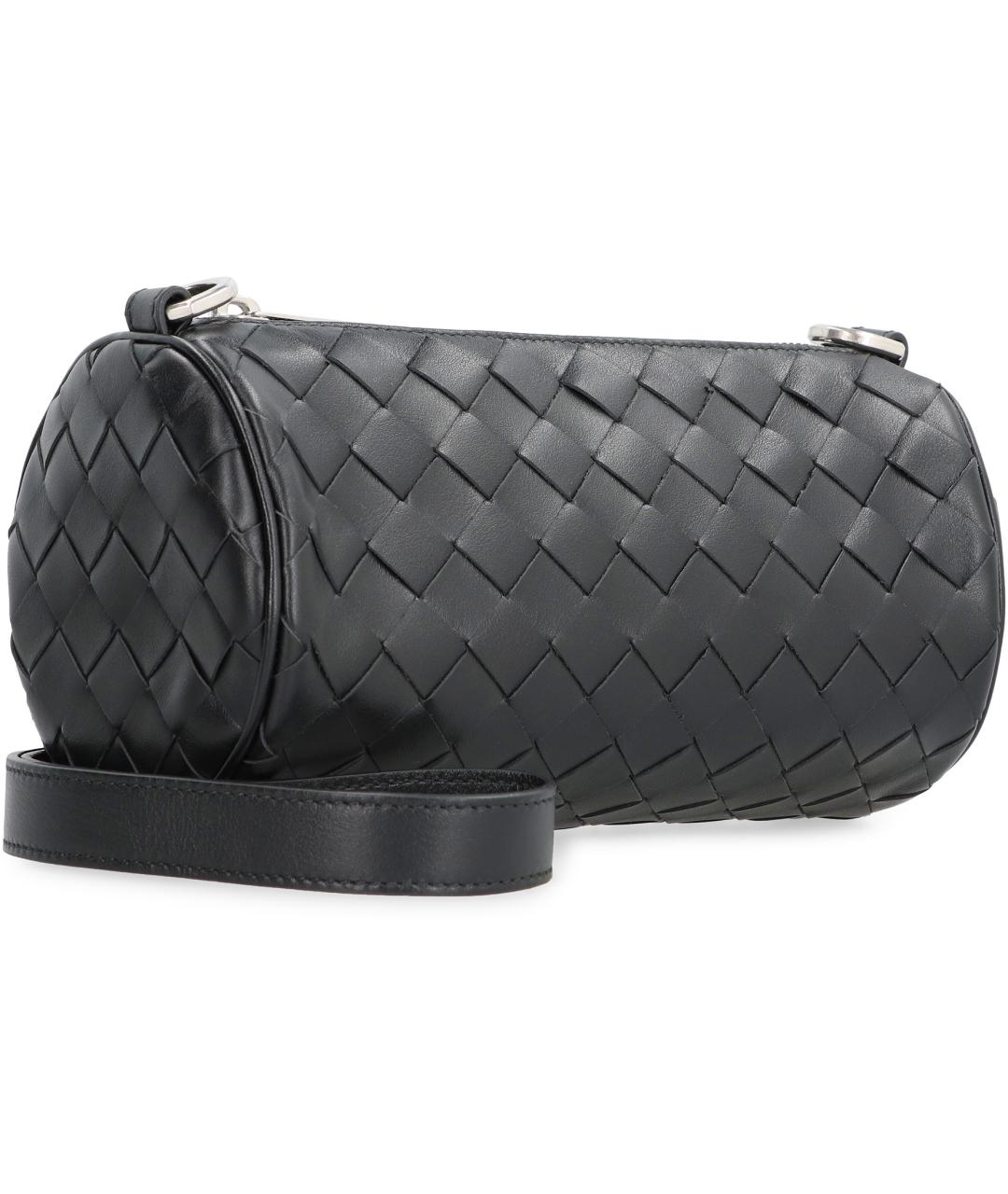 BOTTEGA VENETA Черная кожаная сумка на плечо, фото 3