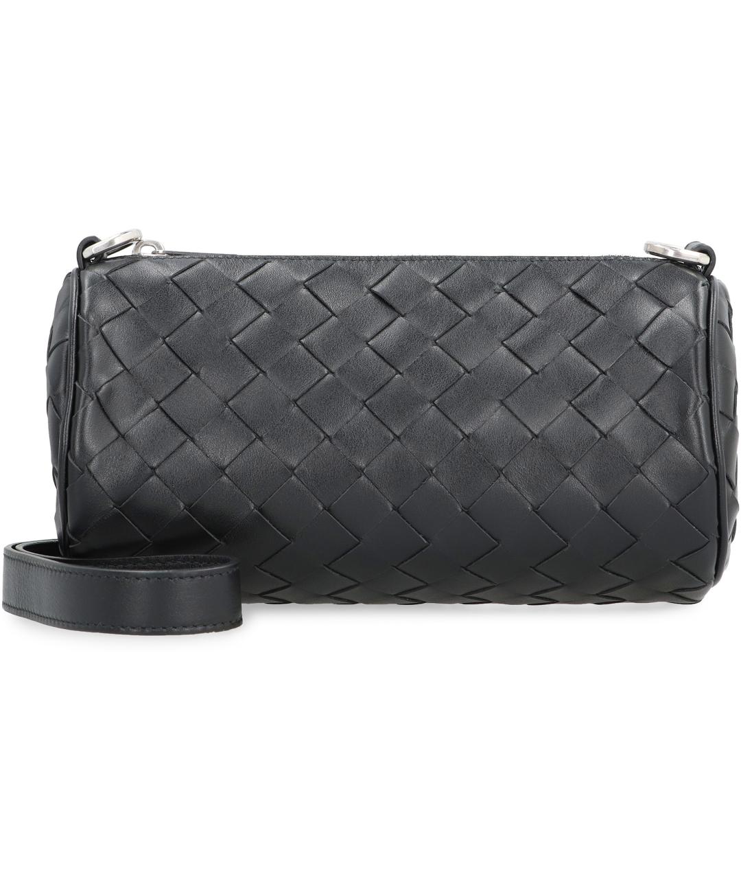 BOTTEGA VENETA Черная кожаная сумка на плечо, фото 2
