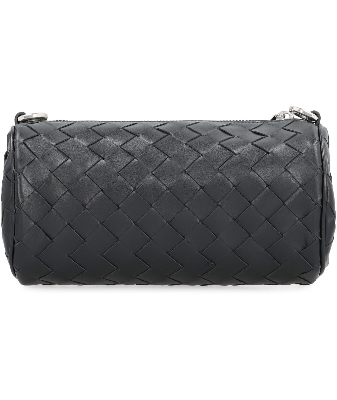 BOTTEGA VENETA Черная кожаная сумка на плечо, фото 4