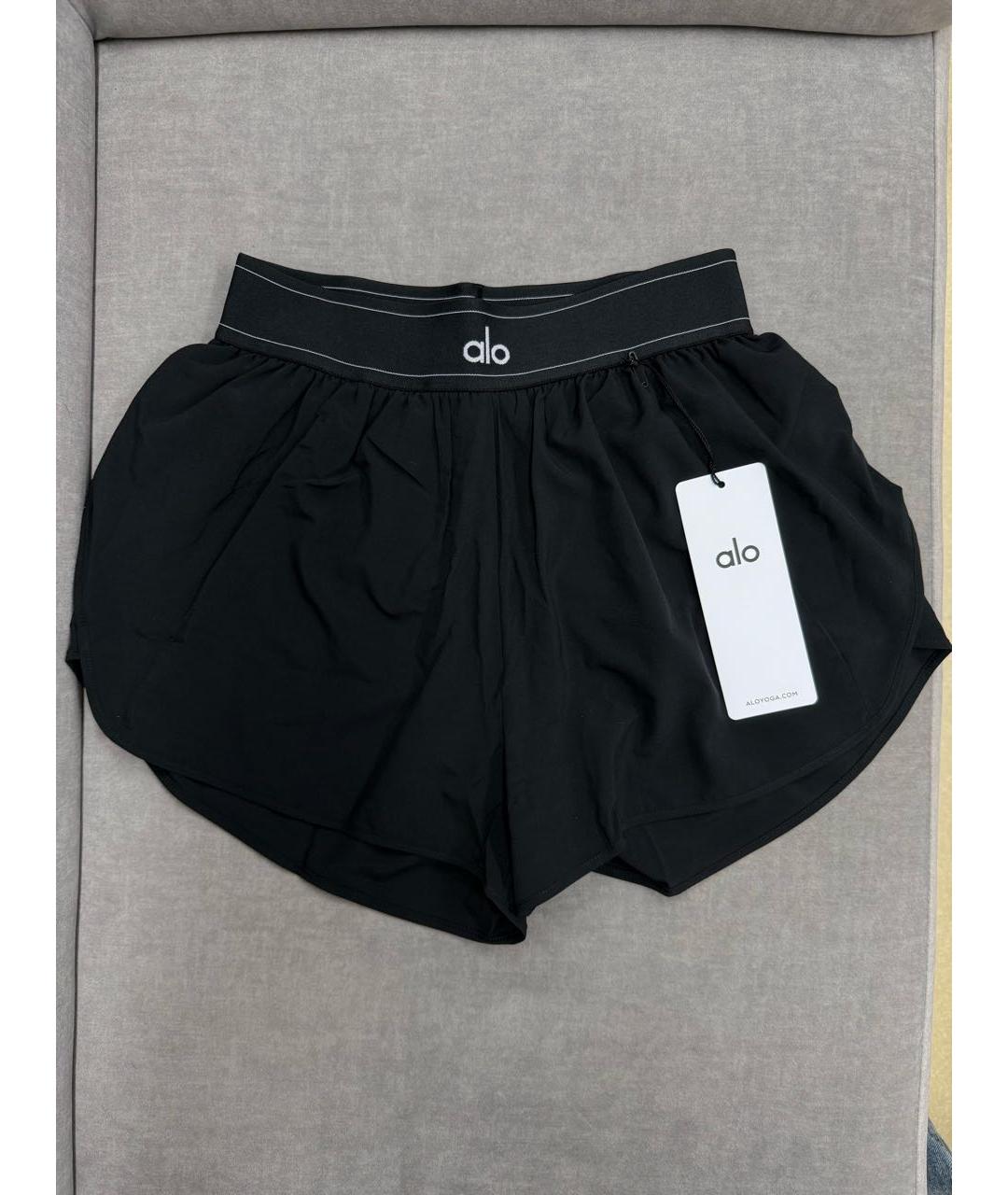 ALO YOGA Черные полиэстеровые шорты, фото 5