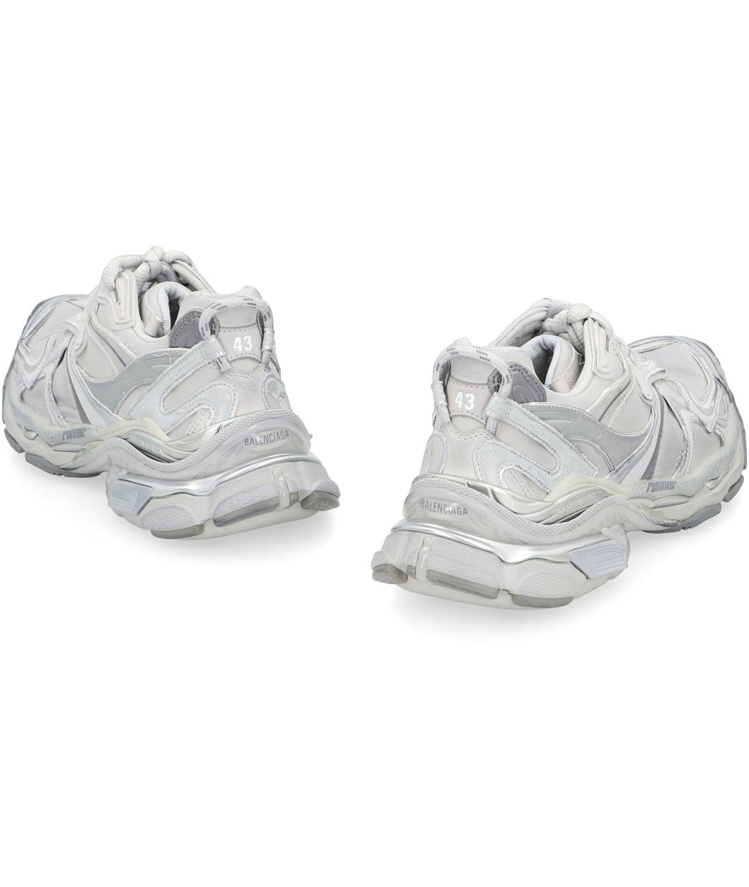 BALENCIAGA Белые синтетические низкие кроссовки / кеды, фото 4