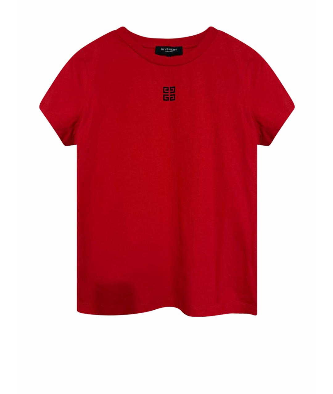 GIVENCHY Красная хлопковая футболка, фото 1