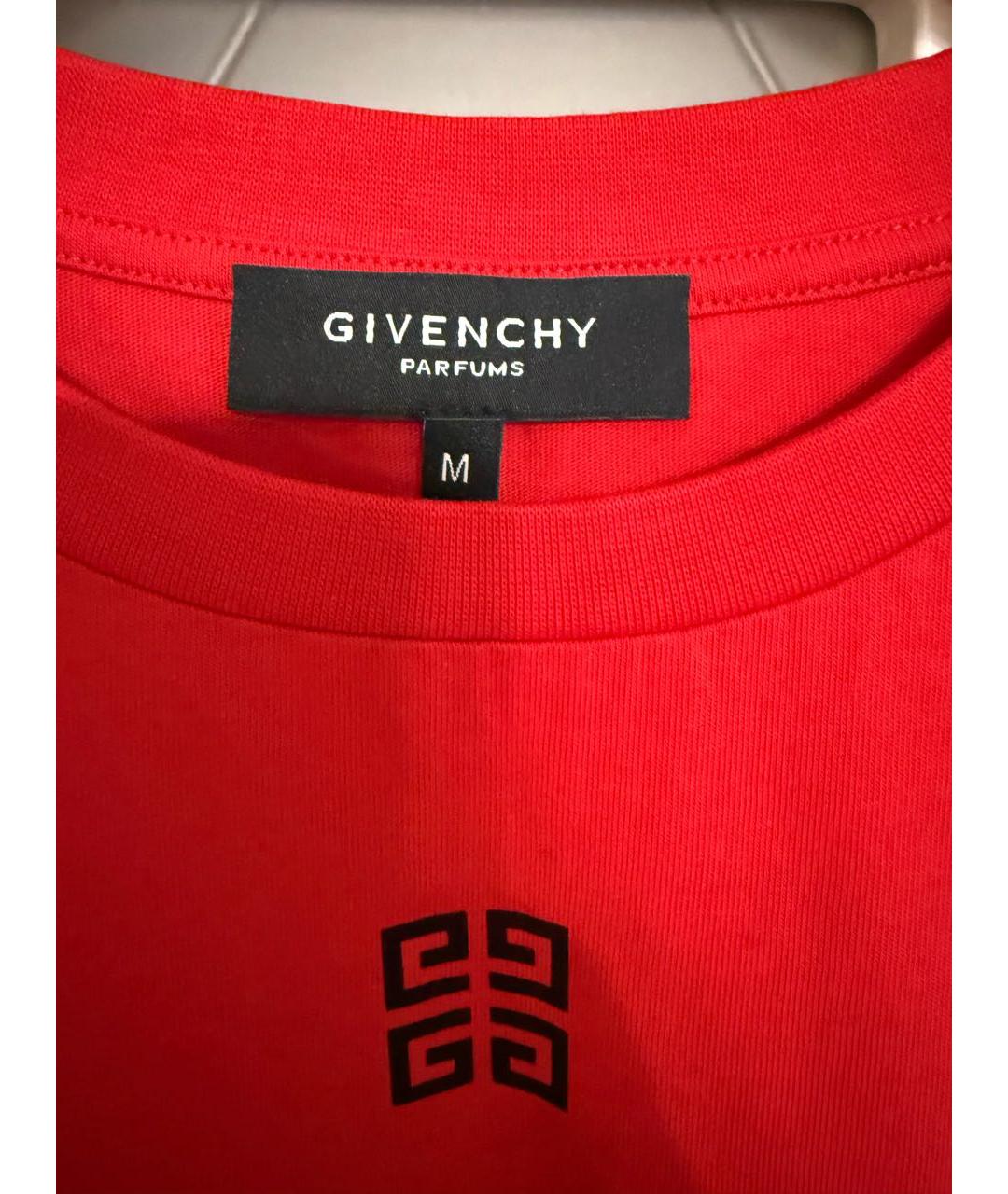 GIVENCHY Красная хлопковая футболка, фото 3