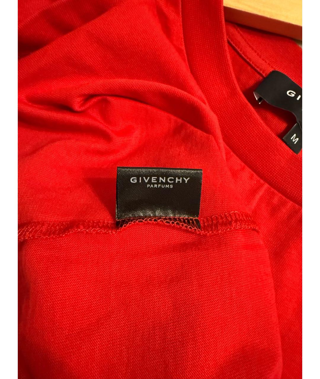 GIVENCHY Красная хлопковая футболка, фото 4