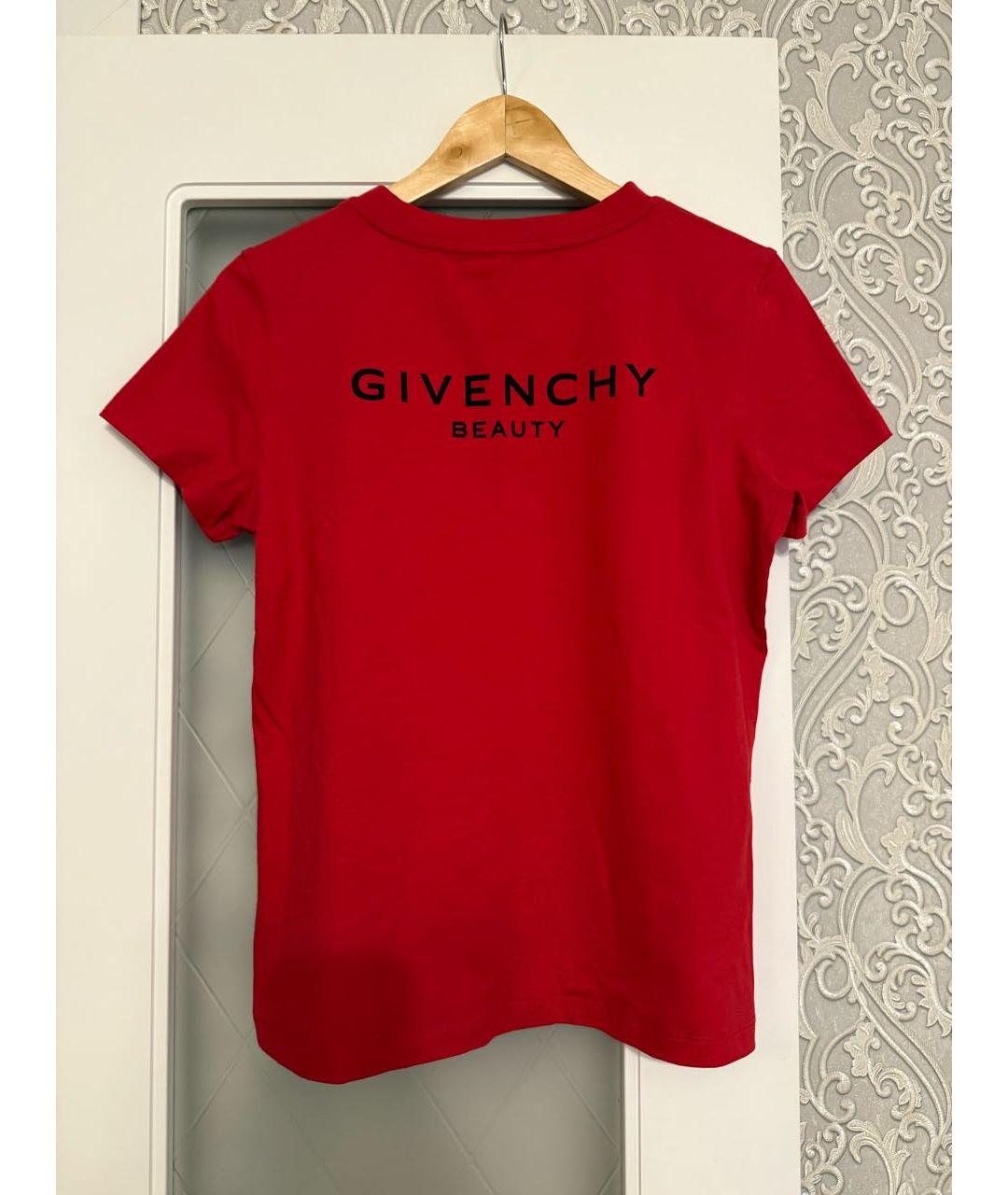 GIVENCHY Красная хлопковая футболка, фото 2