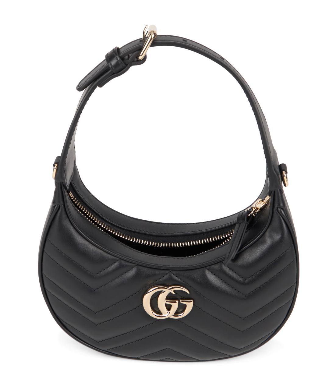 GUCCI Черная кожаная сумка через плечо, фото 4