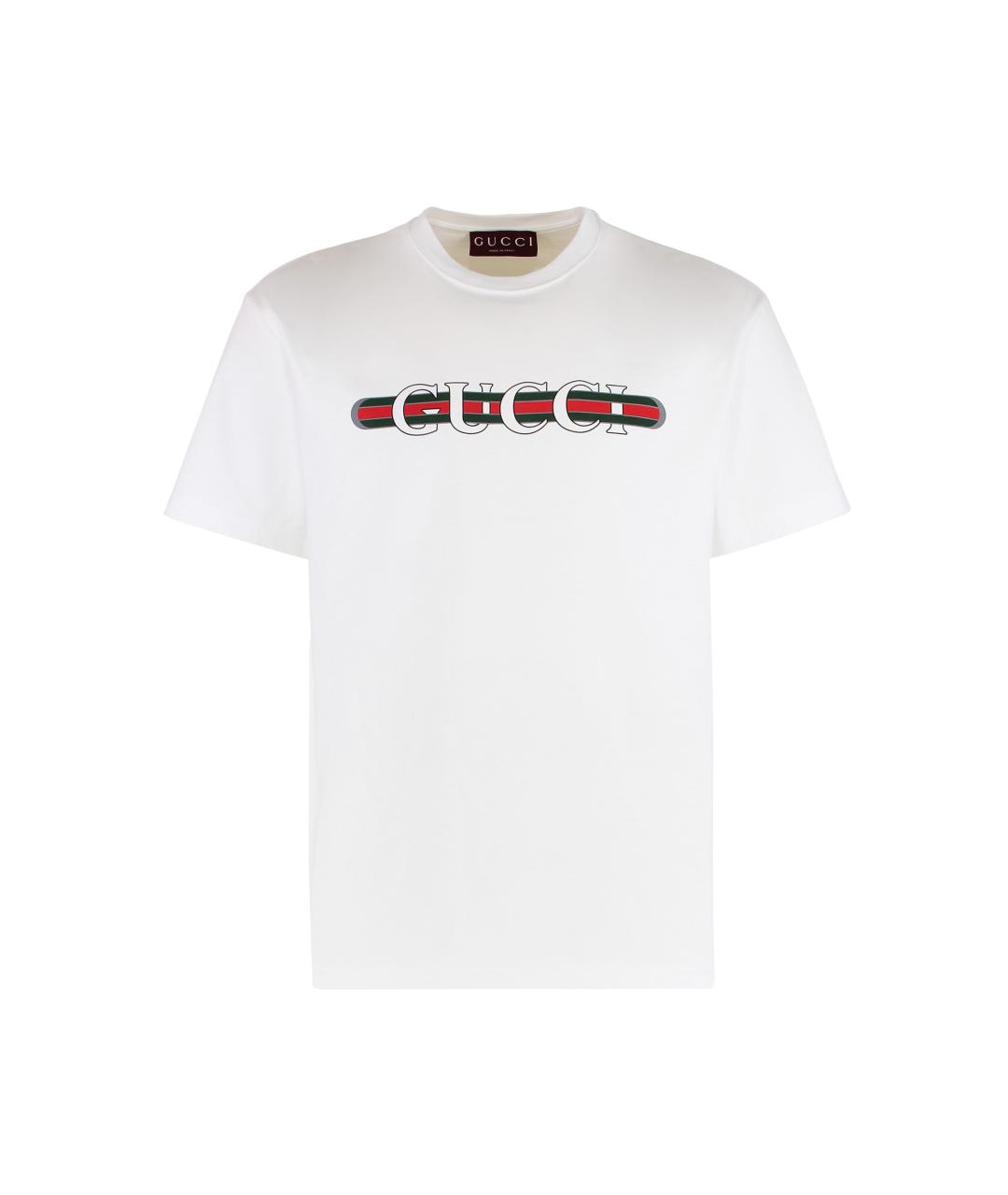 GUCCI Белая хлопковая футболка, фото 1