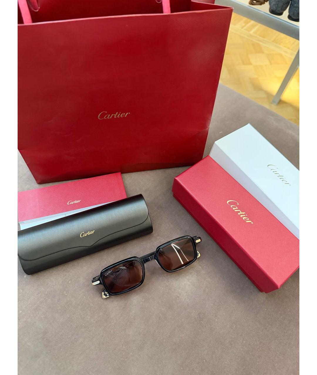 CARTIER Черные пластиковые солнцезащитные очки, фото 5