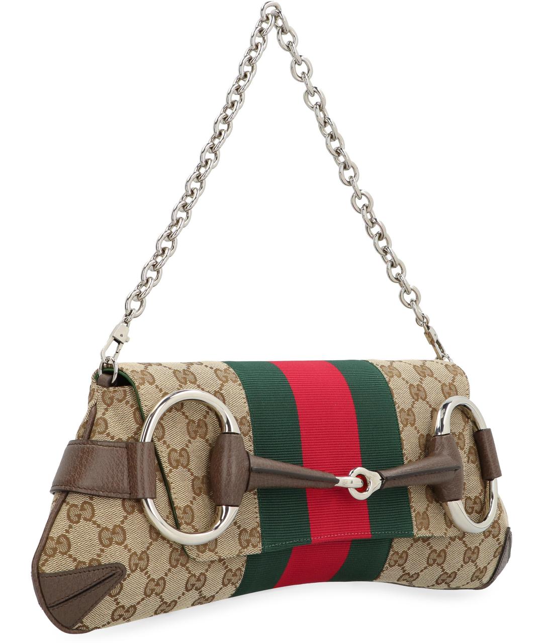 GUCCI Бежевая жаккардовая сумка через плечо, фото 3