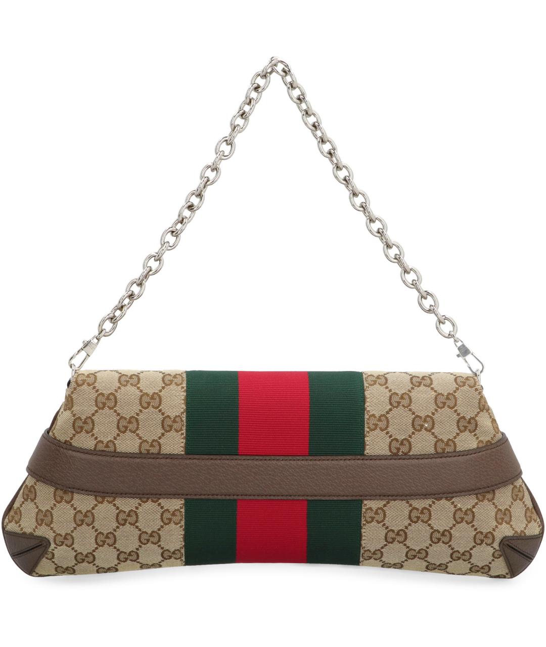 GUCCI Бежевая жаккардовая сумка через плечо, фото 4