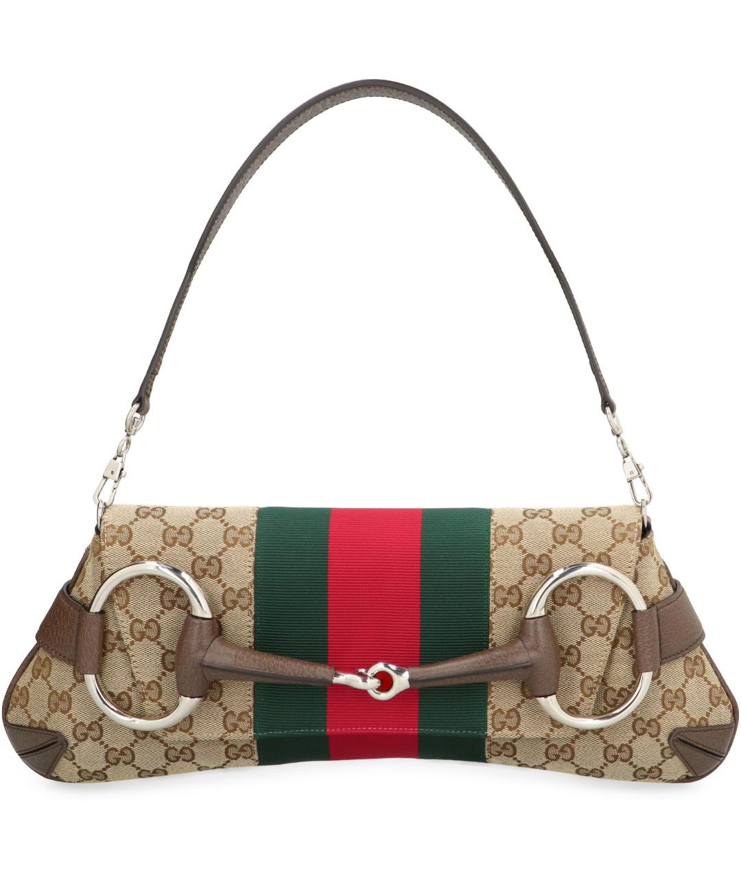 GUCCI Бежевая жаккардовая сумка через плечо, фото 5